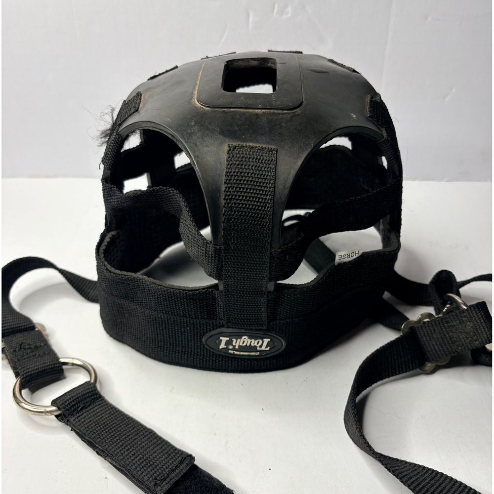 Tough 1 Easy Breathe Horse Grazing Muzzle Black‎ Nylon Adjustable